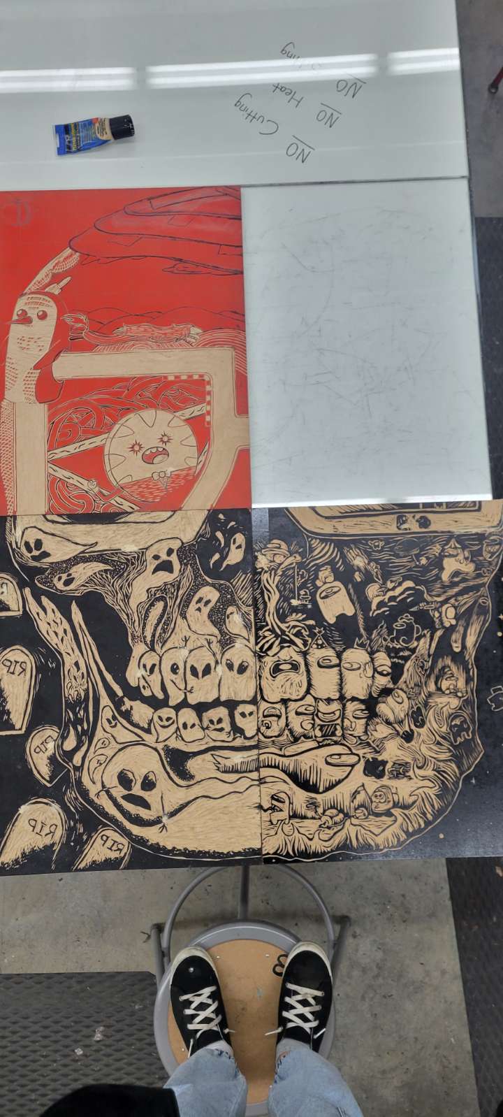 Woodcut Print Progress